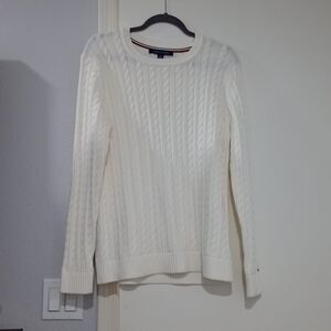 Tommy Hilfiger White Cable Knit Sweater